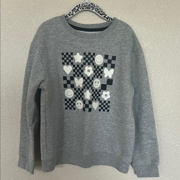 Girls Gray Graphic Sweatshirt - Picture 1 of 6